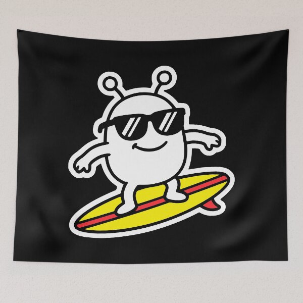Item preview, Cool Surfing Alien Cartoon | Plipsterz Fun Summer Beach Vibe designed and sold by PryntedLabs.