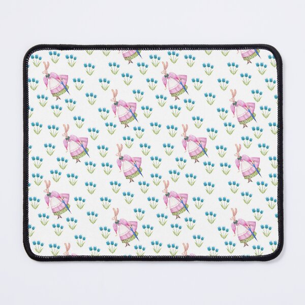 Item preview, Spring Rabbit and Blue Tulips Watercolor Pattern designed and sold by White Rabbit Design .