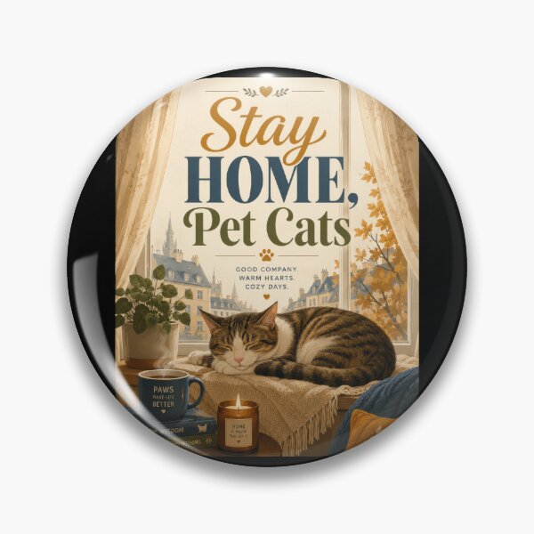 Item preview, Stay Home Pet Cats Cozy Cat Poster designed and sold by Sketchlegacy.