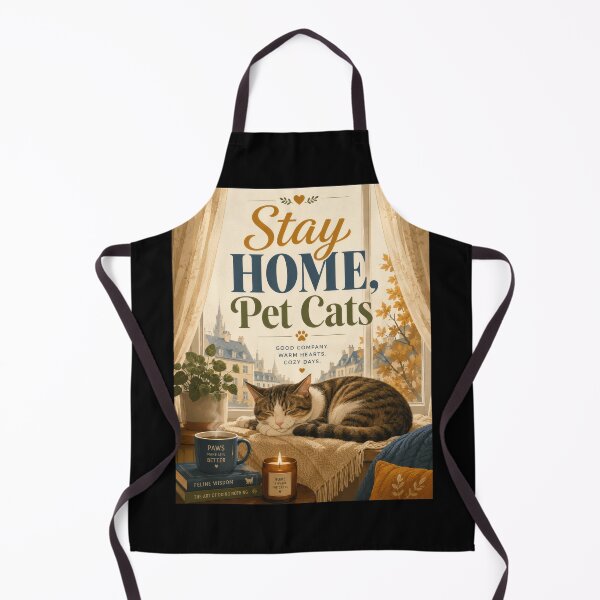 Item preview, Stay Home Pet Cats Cozy Cat Poster designed and sold by Sketchlegacy.