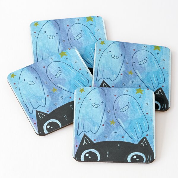 Item preview, Boo Crew - Black Cat and Ghosts Mixed Media - Day 287 of 365  designed and sold by BeeandKiwi.
