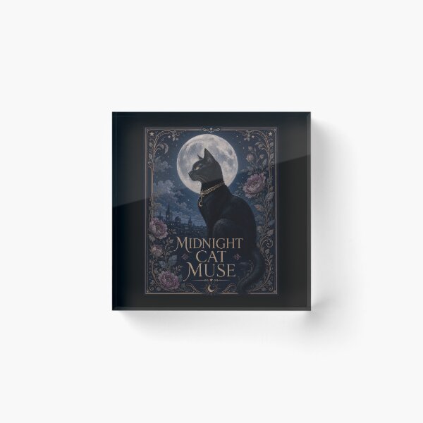 Item preview, Midnight Cat Muse Gothic Moon Poster designed and sold by Sketchlegacy.