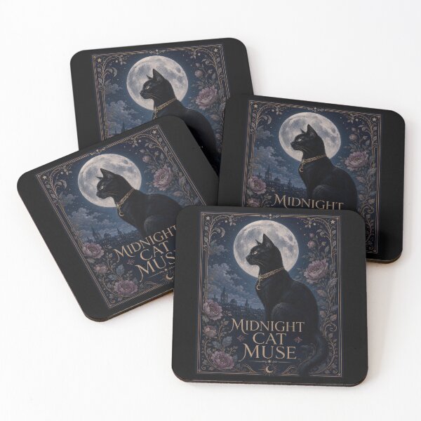 Item preview, Midnight Cat Muse Gothic Moon Poster designed and sold by Sketchlegacy.