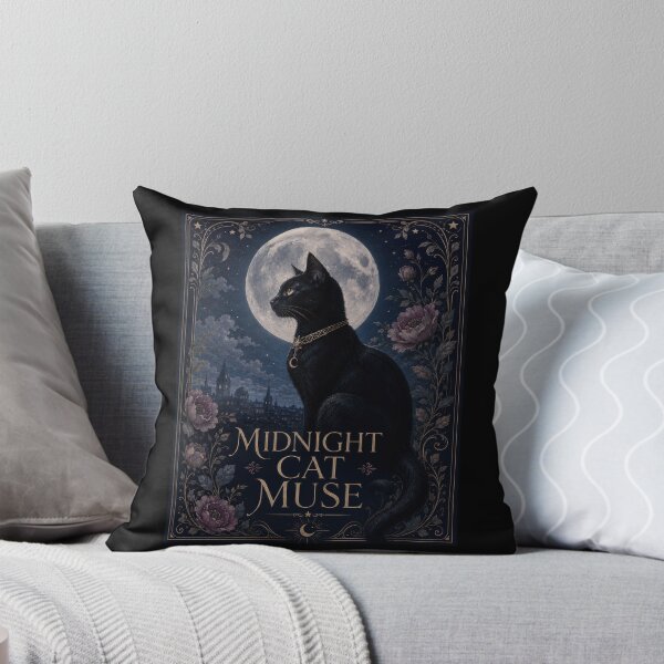 Item preview, Midnight Cat Muse Gothic Moon Poster designed and sold by Sketchlegacy.