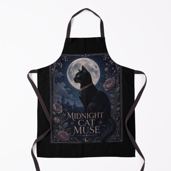 Item preview, Midnight Cat Muse Gothic Moon Poster designed and sold by Sketchlegacy.