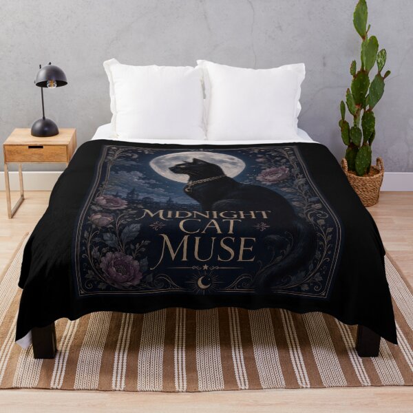 Item preview, Midnight Cat Muse Gothic Moon Poster designed and sold by Sketchlegacy.
