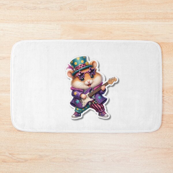 Item preview, Rockstar Hamster with Electric Guitar Sticker designed and sold by Rasha-flow.