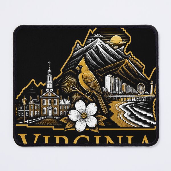 Item preview, Virginia Shirt Gold Black State Pride Design designed and sold by SunnyDesign82.