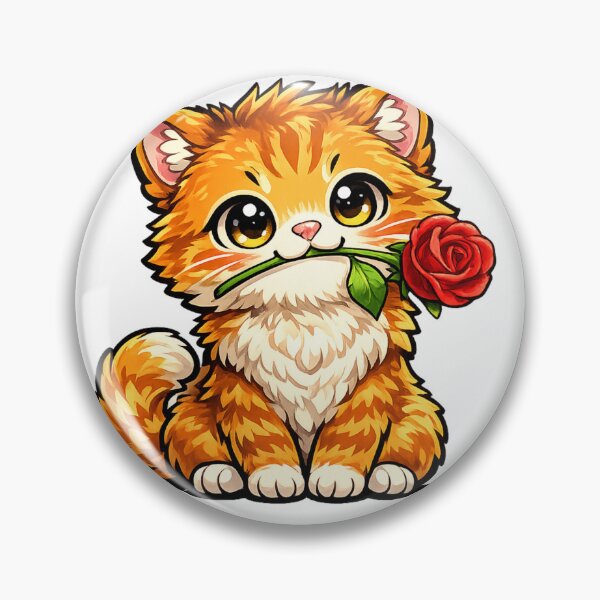 Item preview, Cat with Red Rose designed and sold by RudraXiome.