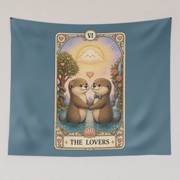 Item preview, The Lovers Otter Tarot Card designed and sold by katienicole93.