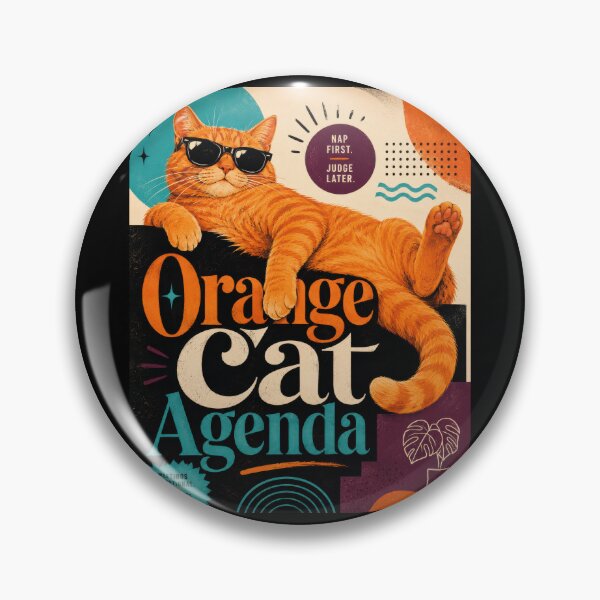 Item preview, Orange Cat Agenda Retro Cat Poster designed and sold by Sketchlegacy.
