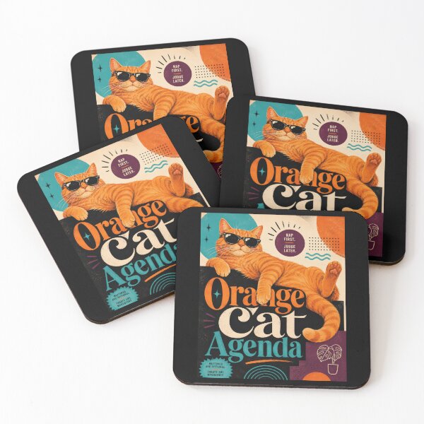 Item preview, Orange Cat Agenda Retro Cat Poster designed and sold by Sketchlegacy.
