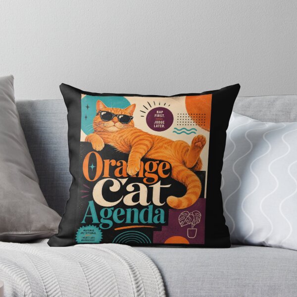 Item preview, Orange Cat Agenda Retro Cat Poster designed and sold by Sketchlegacy.