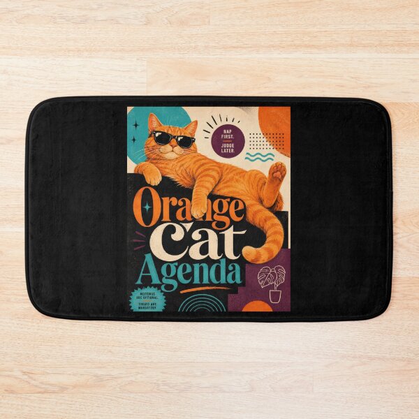Item preview, Orange Cat Agenda Retro Cat Poster designed and sold by Sketchlegacy.