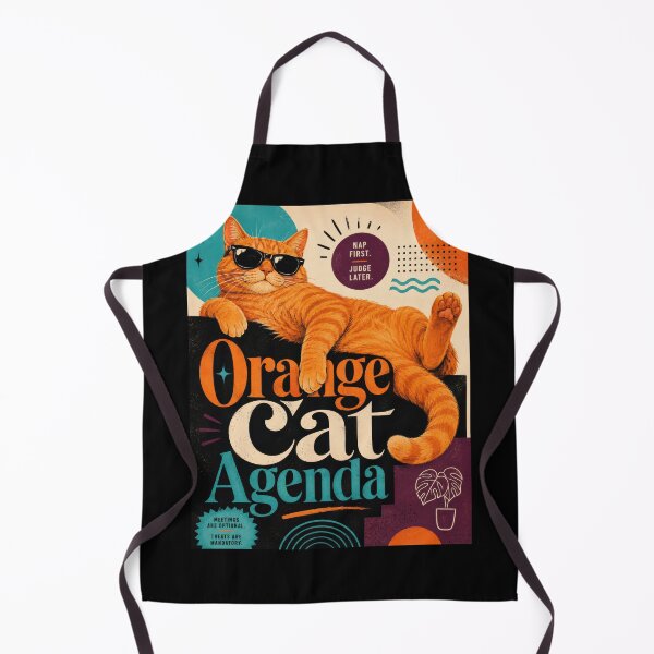 Item preview, Orange Cat Agenda Retro Cat Poster designed and sold by Sketchlegacy.