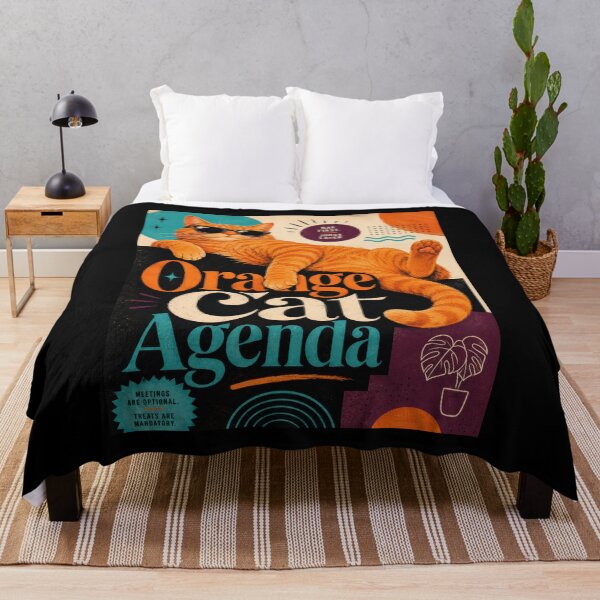 Item preview, Orange Cat Agenda Retro Cat Poster designed and sold by Sketchlegacy.