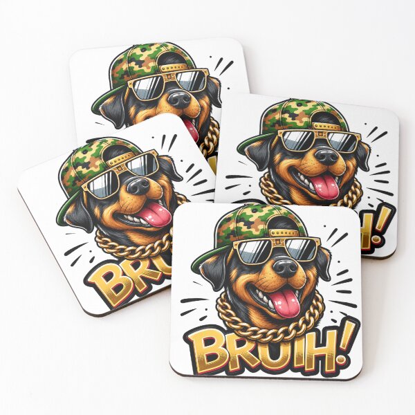Item preview, Bruh Rottweiler Dog with Sunglasses – Funny Streetwear Pet Design designed and sold by MAStrends.