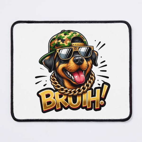 Item preview, Bruh Rottweiler Dog with Sunglasses – Funny Streetwear Pet Design designed and sold by MAStrends.