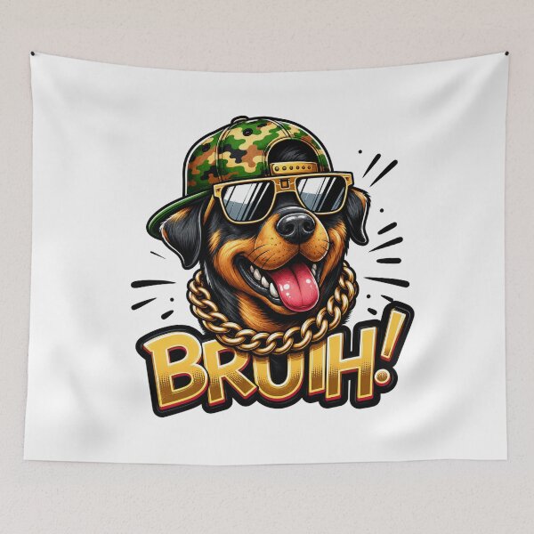 Item preview, Bruh Rottweiler Dog with Sunglasses – Funny Streetwear Pet Design designed and sold by MAStrends.