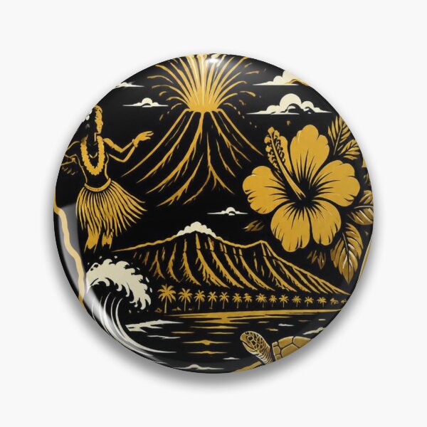 Item preview, Hawaii Shirt Gold Black State Pride Design designed and sold by SunnyDesign82.
