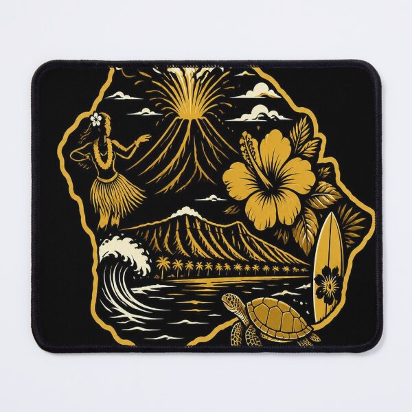 Item preview, Hawaii Shirt Gold Black State Pride Design designed and sold by SunnyDesign82.