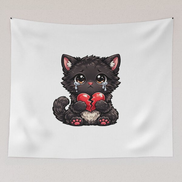 Item preview, Black Cat Broken Heart designed and sold by RudraXiome.