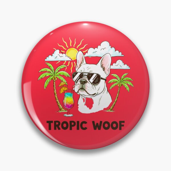 Item preview,  Tropic Woof – Cool French Bulldog With Sunglasses Tropical Beach Cartoon Art designed and sold by NewGen-For-You.