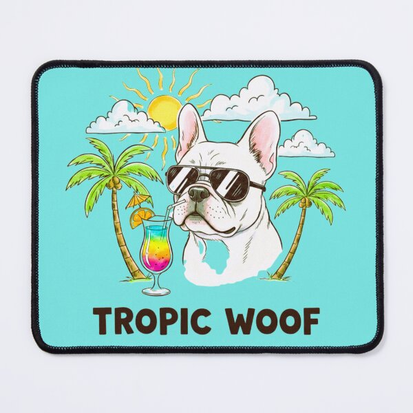 Item preview, Tropic Woof – Cool French Bulldog With Sunglasses Tropical Beach Cartoon Art designed and sold by NewGen-For-You.
