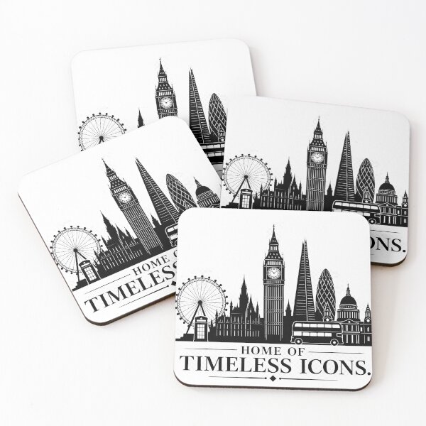 Item preview, Home of Timeless Icons – London Skyline Silhouette | British Landmarks Travel T-Shirt & Sticker Design designed and sold by ColorClouds.