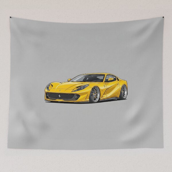 Item preview, Ferrari 812 Superfast Giallo Modena V12 Illustration Art designed and sold by Motorline44.