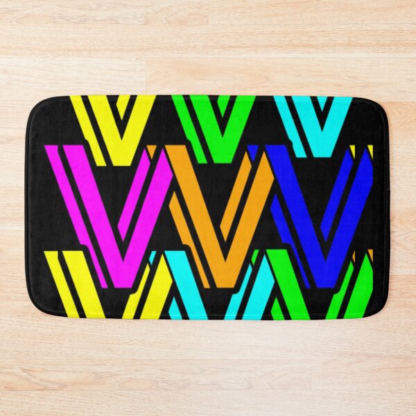 Item preview, Vibrant Rainbow Layered W Pattern - Colorful Abstract Typography Art designed and sold by Nexus Space.