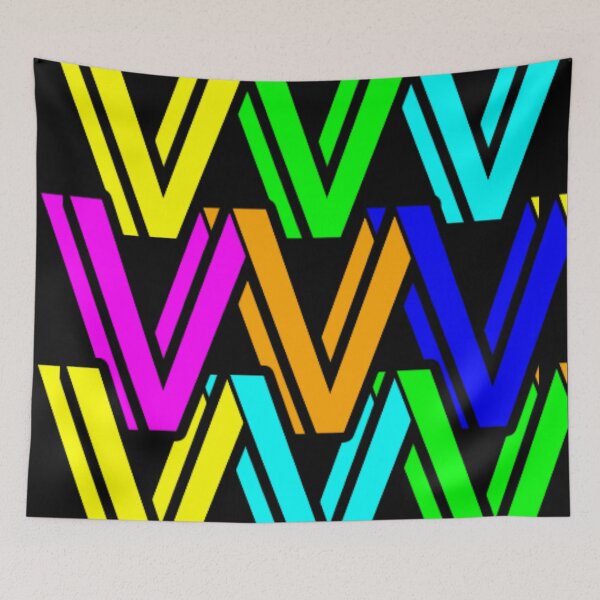 Item preview, Vibrant Rainbow Layered W Pattern - Colorful Abstract Typography Art designed and sold by Nexus Space.