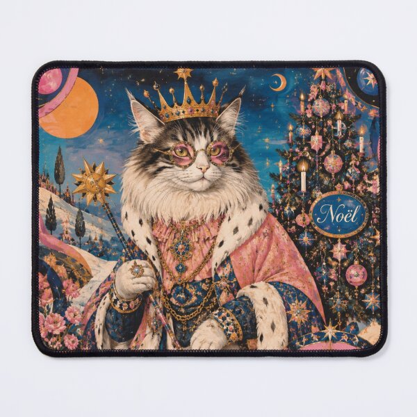 Item preview, The Imperial Cat King - Happy Holidays! Magical Christmas, Golden Crown, Luxury Greeting Card designed and sold by Natalia-Vlad.