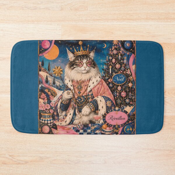 Item preview, The Imperial Cat King - Happy Holidays! Magical Christmas, Golden Crown, Luxury Greeting Card designed and sold by Natalia-Vlad.