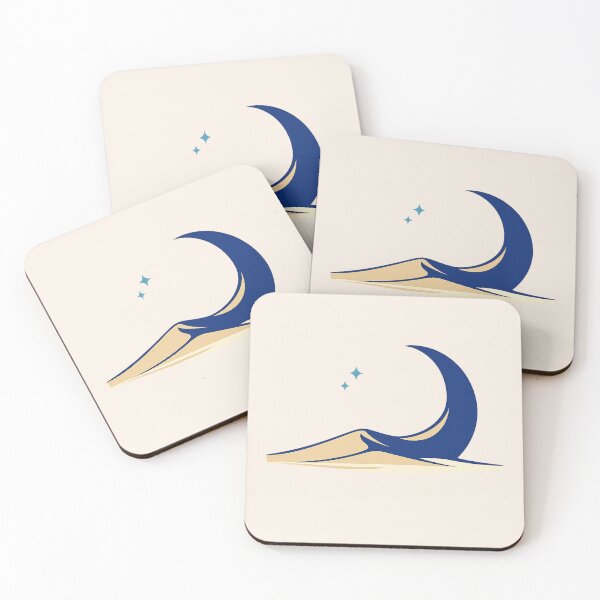 Item preview, Minimalist Desert Dunes Crescent Moon Surreal Line Art designed and sold by Inkfino.