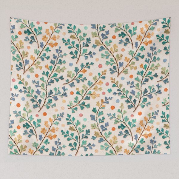 Item preview, Whimsical Botanical Paper Collage Seamless Pattern | Colorful Folk Art Leaves on Textured Background,  designed and sold by SWSandraWechner.