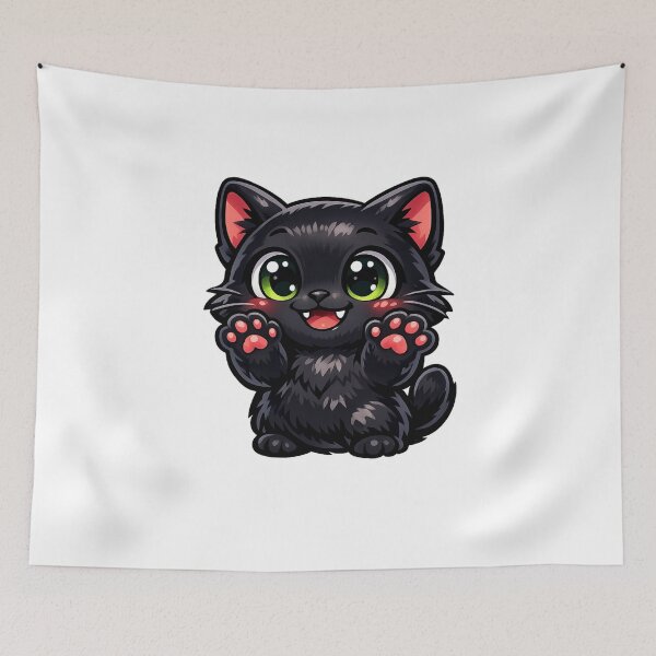 Item preview, Black Cute Cat designed and sold by RudraXiome.