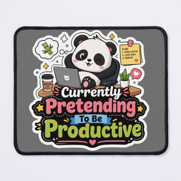 Item preview, Pretending To Be Productive Panda designed and sold by PixoNest.
