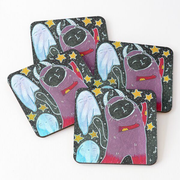 Item preview, Ghostly Patchwork  - Black Cat and Ghosts Mixed Media - Day 286 of 365  designed and sold by BeeandKiwi.