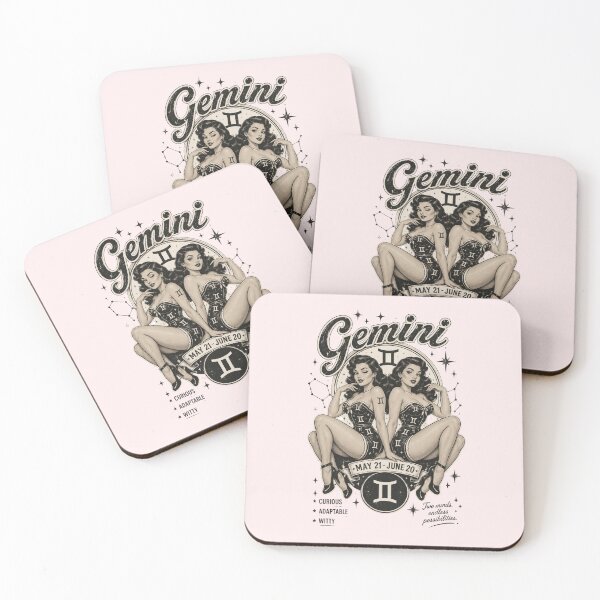 Item preview, Gemini Zodiac Twins Vintage Pin-Up Design | Retro Astrology Horoscope Gift for Gemini designed and sold by TheStephanieRome.