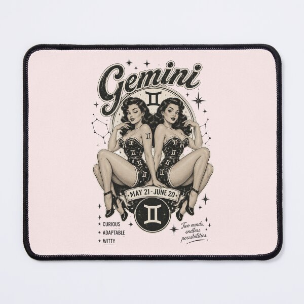 Item preview, Gemini Zodiac Twins Vintage Pin-Up Design | Retro Astrology Horoscope Gift for Gemini designed and sold by TheStephanieRome.