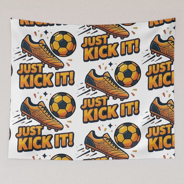 Item preview, Just Kick It Soccer Cleat and Football Art designed and sold by AMOZUnique.
