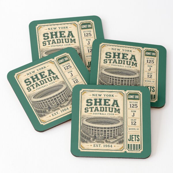 Artikelvorschau, Vintage-Ticket für das Shea Stadium, Retro-Fußballstadion der New York Jets entworfen und verkauft von GhostDawgs.