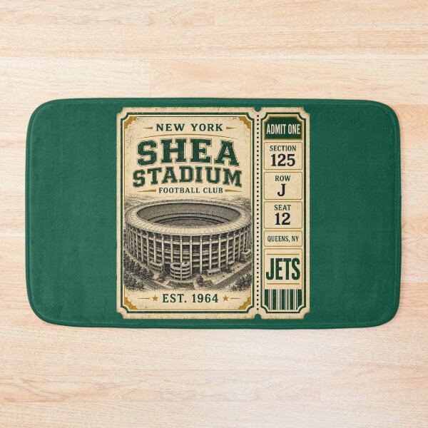 Item preview, Shea Stadium Vintage Ticket, New York J e t s Retro Football Stadium designed and sold by GhostDawgs.