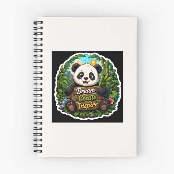 Item preview, Dream Create Inspire Panda Sticker | Cute Jungle Panda Motivation Design | Kawaii Bamboo Art designed and sold by Artz Worldz.