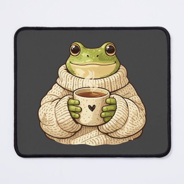 Item preview, Cozy Frog Drinking Coffee Sweater designed and sold by ubeyeart.