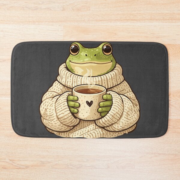 Item preview, Cozy Frog Drinking Coffee Sweater designed and sold by ubeyeart.