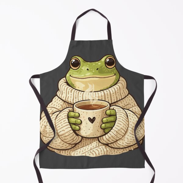 Item preview, Cozy Frog Drinking Coffee Sweater designed and sold by ubeyeart.