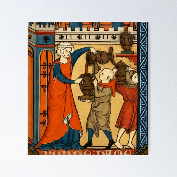 Item preview, Medieval Manuscript Illustration Historical Daily Life Art for History Enthusiasts designed and sold by RickE.