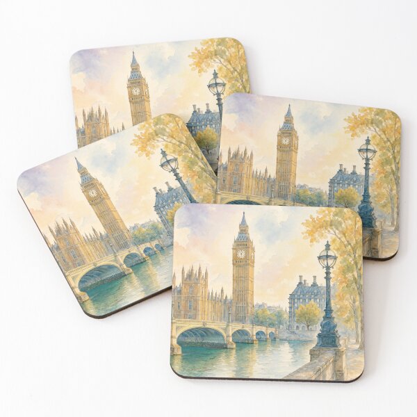Item preview, Watercolor Londra United Kingdom Cityscape Travel Art Design designed and sold by MindWind.